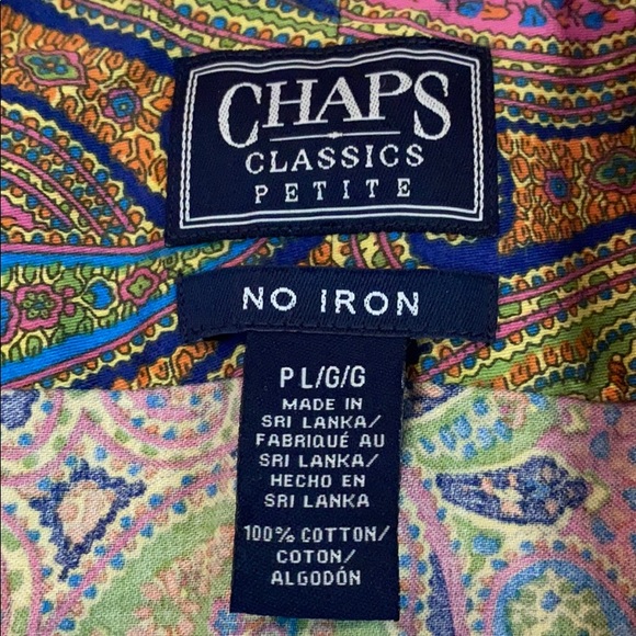 CHAPS no-iron button-down blouse sz. PL - Picture 5 of 6